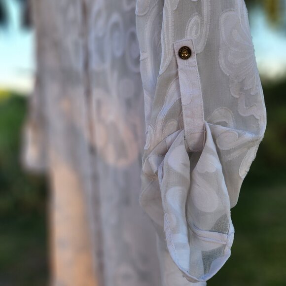 Lilly Pulitzer Natalie Shirtdress Cover-Up Tunic Resort S-WHITE - Picture 3 of 5